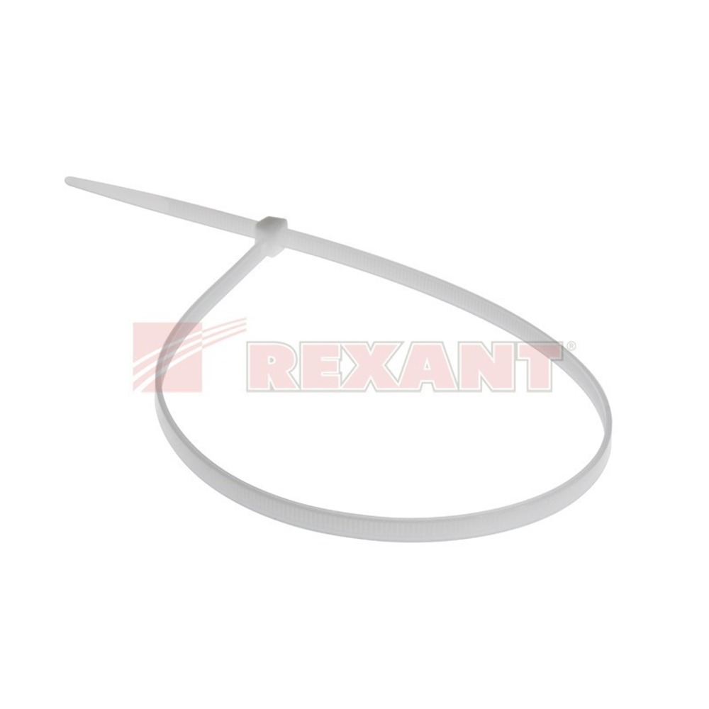Хомут нейлоновый (кабельная стяжка) Rexant 07-0500 белый 5.0 х 500мм (100 штук)