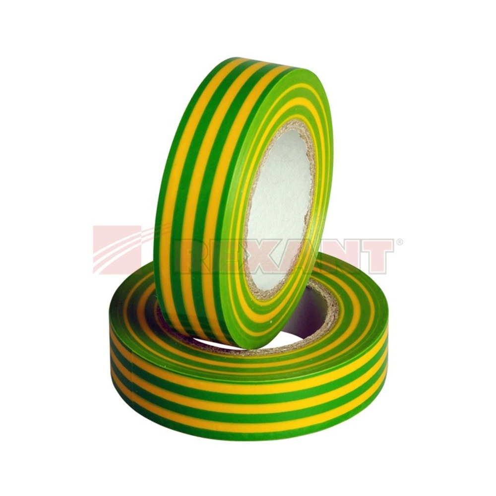 Изолента Rexant 09-2207 Изолента 19мм х 25м желто-зеленая (1 штука)