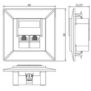 Розетка RJ-45 Hyperline SB-GTF2-8P8C-C5E-WH