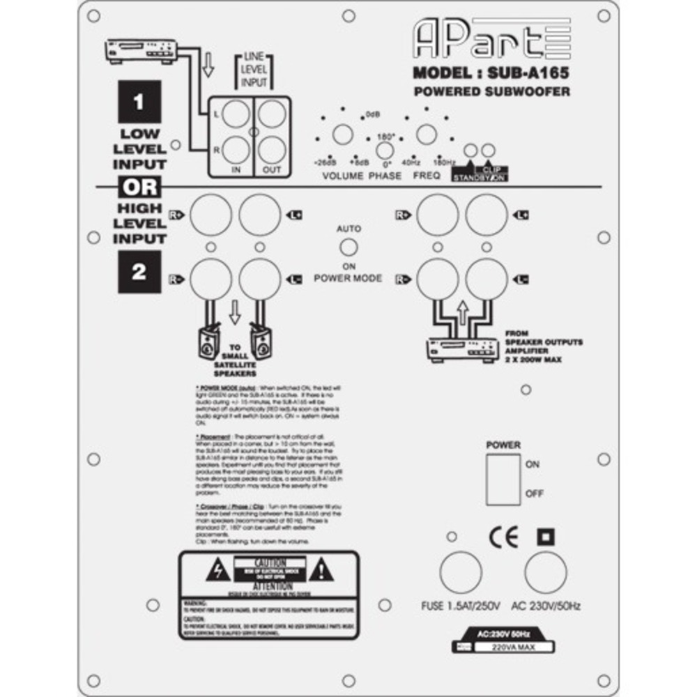 Сабвуфер концертный Apart SUBA165-W