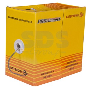 Кабель Витая пара PROconnect 01-0022-3 UTP 2PR 24AWG CAT5e CCA (305 метров)