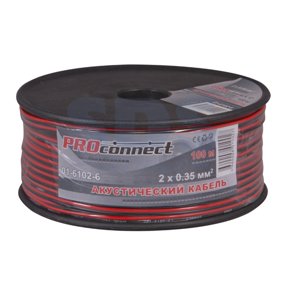 Кабель акустический на катушке PROconnect 01-6102-6 2х0.35 мм2 (красно-черный) (100 метров)